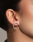 Circle Diamond Earrings in 18K Gold
