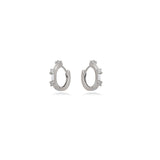 Tow Stone Diamond Hoop Earring 18k Gold