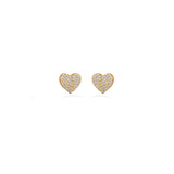 Diamond Hearts Earrings in 18k Yellow Gold