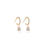Oval Diamond Hoops Earrings in 18k Gold