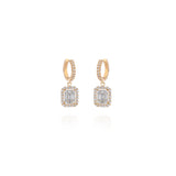 Gold Hoop Drop Earrings with 0.74ct Diamonds