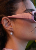 Gold Hoop Drop Earrings with 0.74ct Diamonds