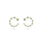 Circle Diamond Earrings in 18K Gold