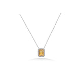 Diamond Chain Necklace with Citrine Emerald Cut