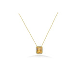 Diamond Chain Necklace with Citrine Emerald Cut