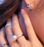 Sea Pearl double shank Diamond Ring