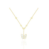 Enamel FLYING BUTTERFLY  18K GOLD NECKLACE